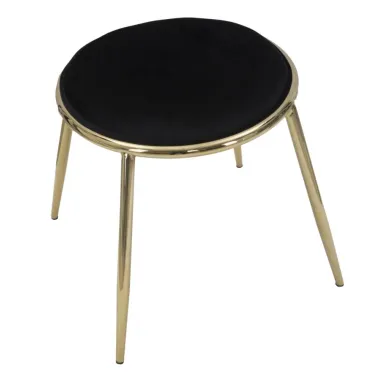 Stołek GLAM EMILY Czarny Ø 45X45 cm (Wysokość Nóg 41 cm)